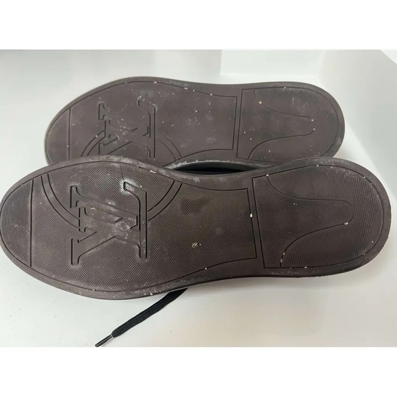 LOUIS VUITTON Monogram Canvas Black Leather Men's Sneakers  - Men's 8.5US/7.5UK - Picture 7 of 7